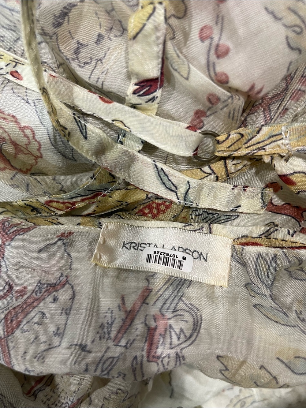 Krista Larson Lagenlook Charming/Asian Toile Slip Cami / Tunic Dress - One Size - Picture 9 of 11